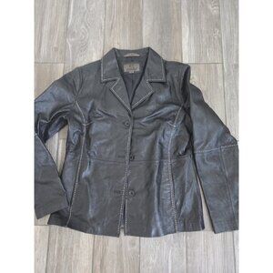 BT Limited Brown leather jacket With Stitches.scratches On The Back. Size Medium